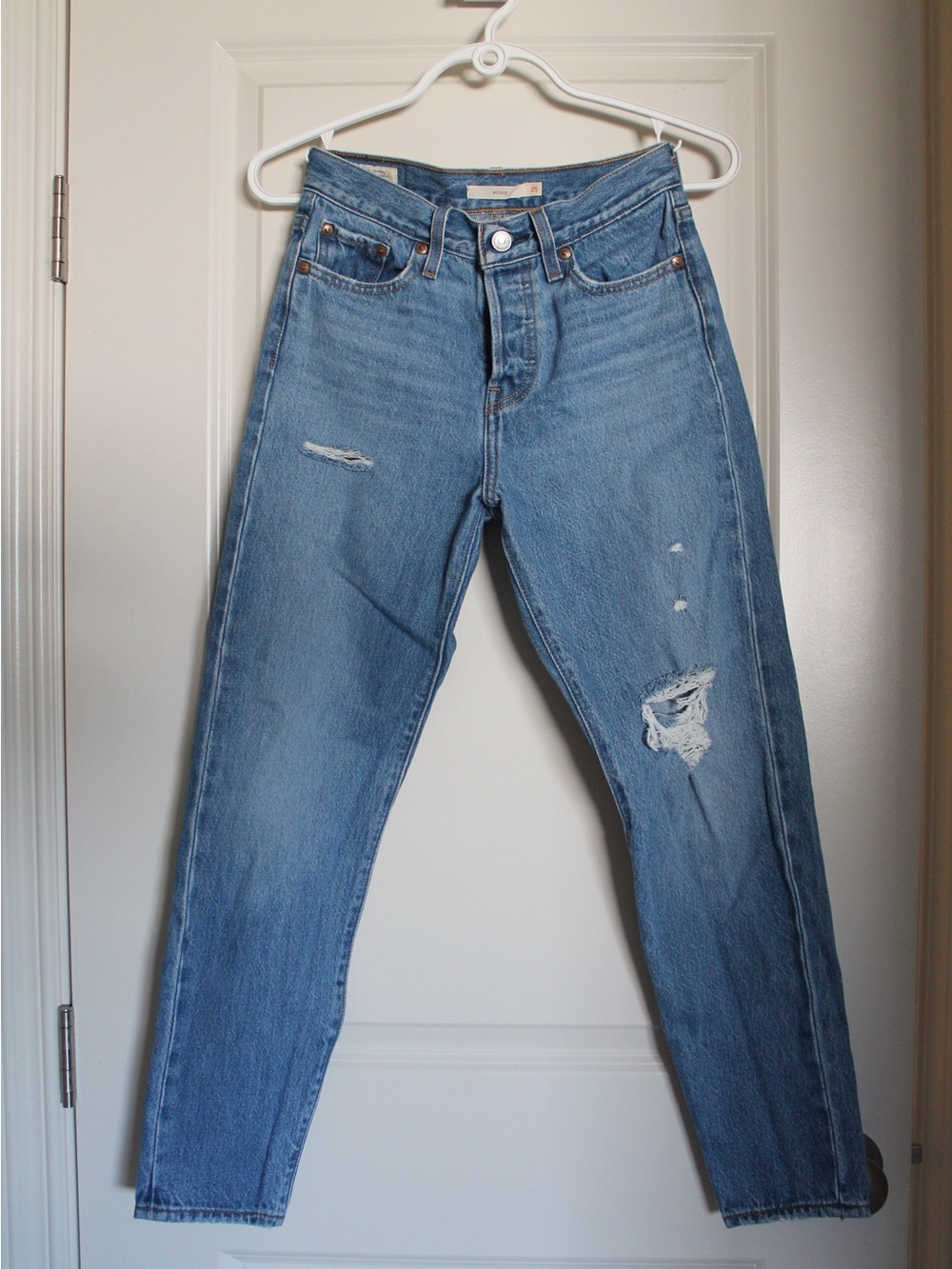 Levi's Light Blue High-Rise Distressed Jeans
